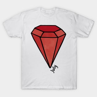 July Ruby Birthstone T-Shirt